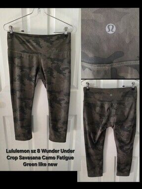 lululemon athletica  Wunder Under Crop - Camo Fatigue Green